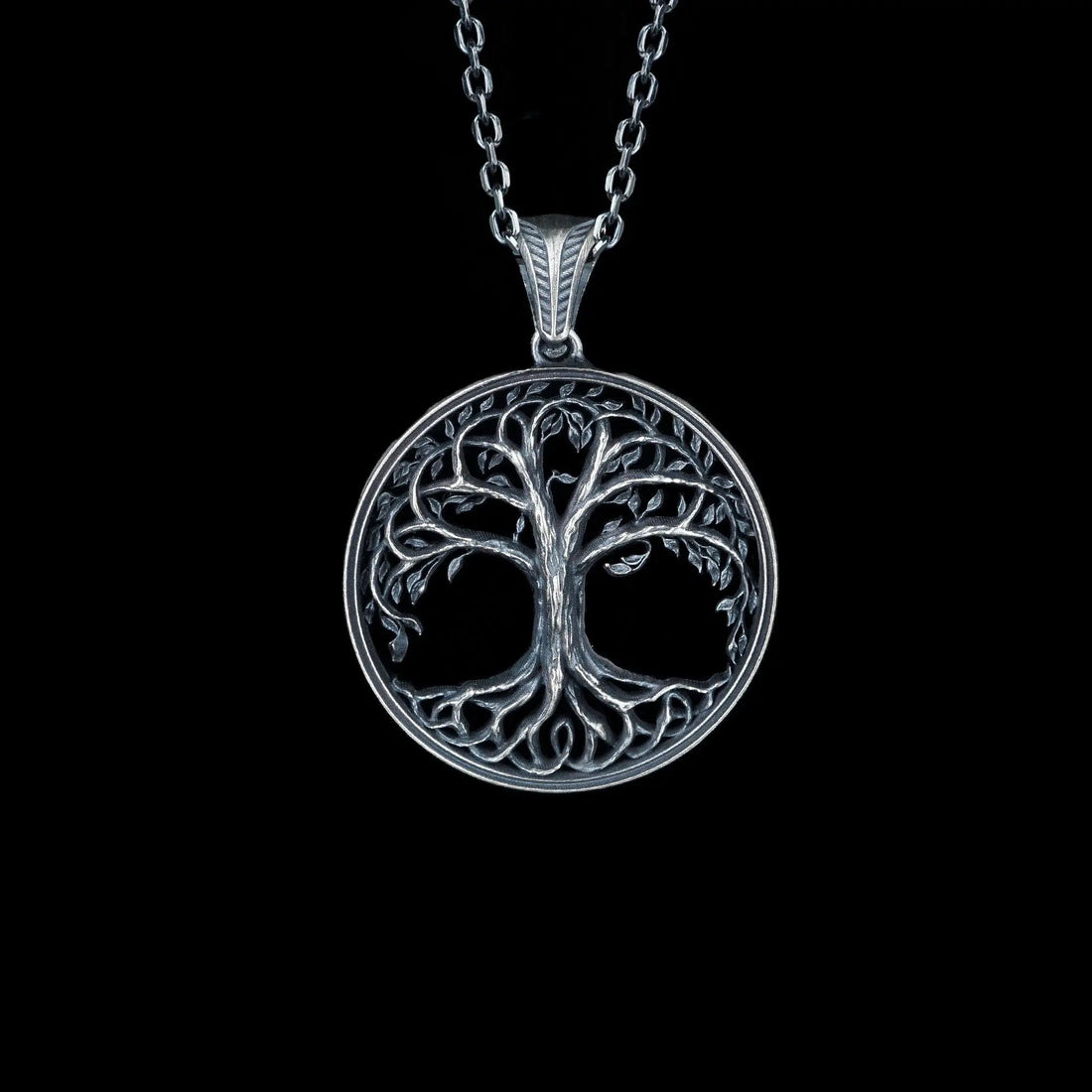 Sterling silver Yggdrasil Viking Tree of Life necklace