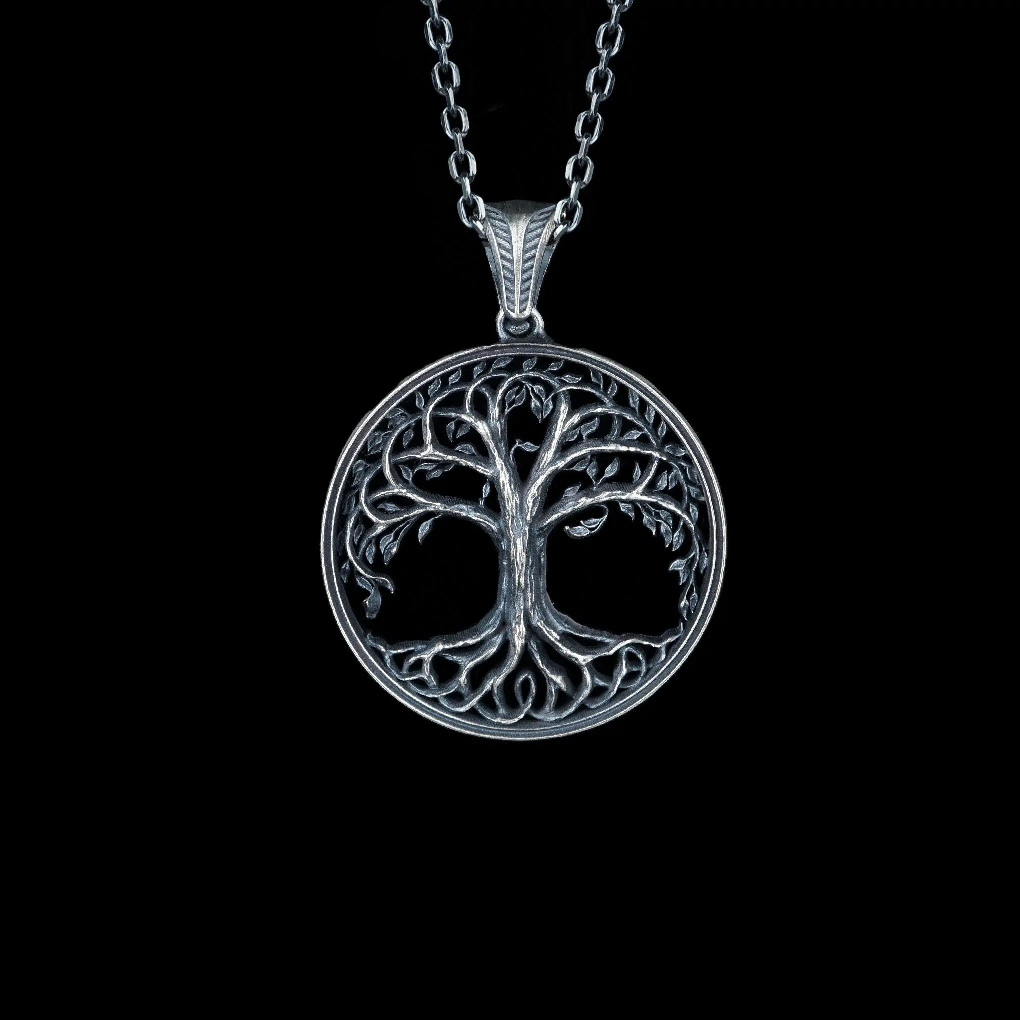 Sterling silver Yggdrasil Viking Tree of Life necklace