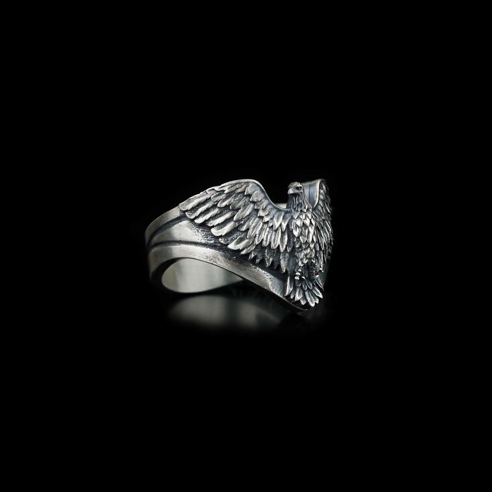 Sterling silver American eagle ring for men
