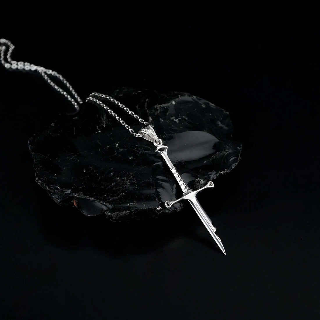 Sterling silver sword necklace for men