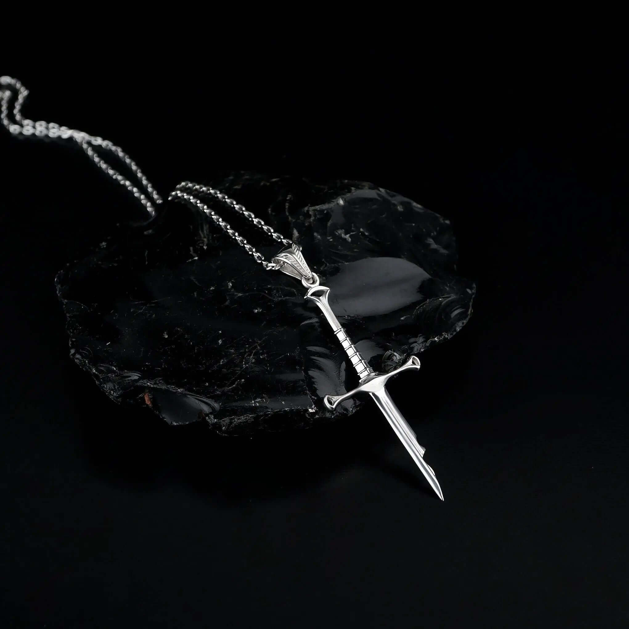 Sterling silver sword necklace for men