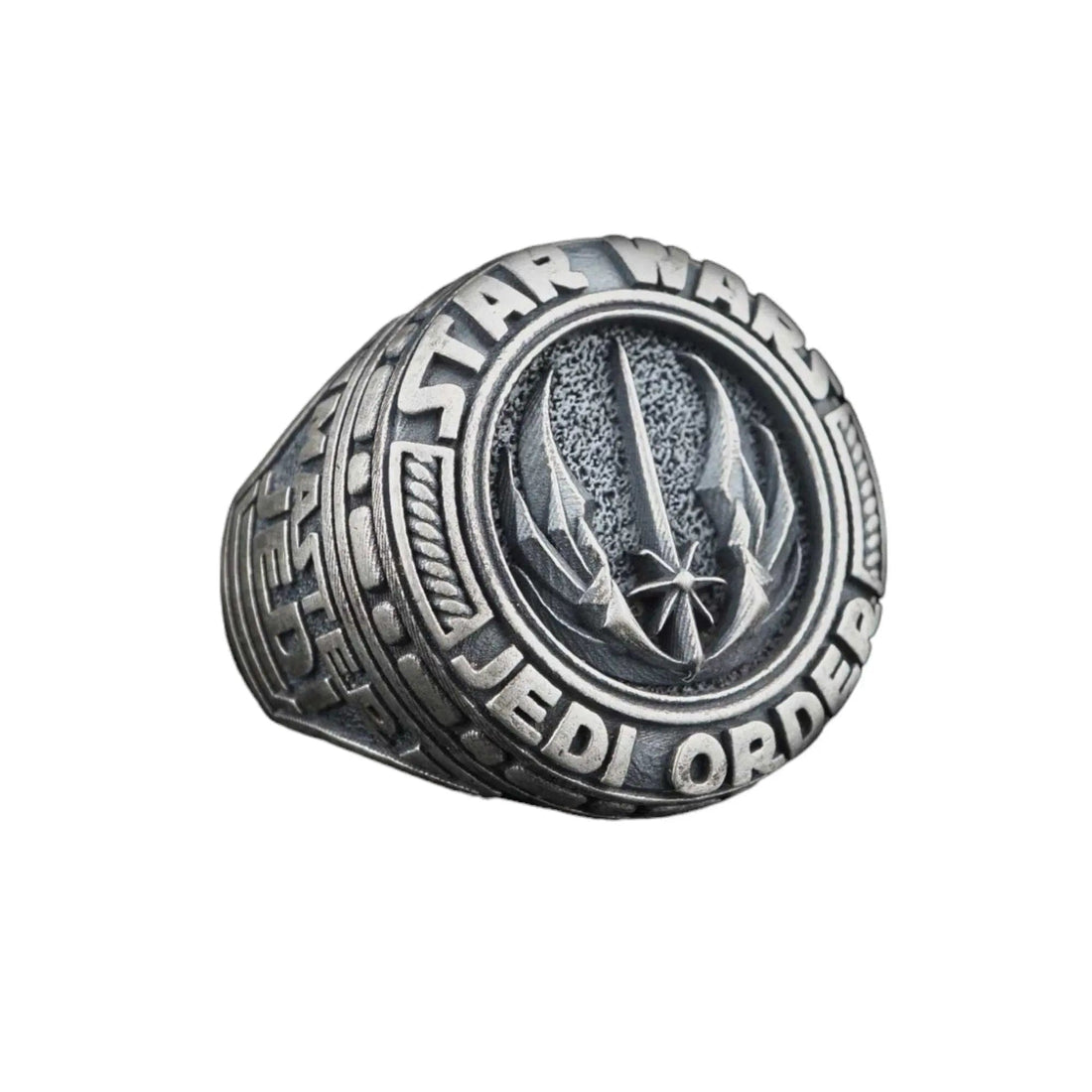 Sterling silver ring featuring Jedi Order inspired symbol