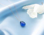 Color Changing Mood Necklace | Blue Flash Mystic Labradorite Pendant | Rose Gold Energy Stone Jewelry