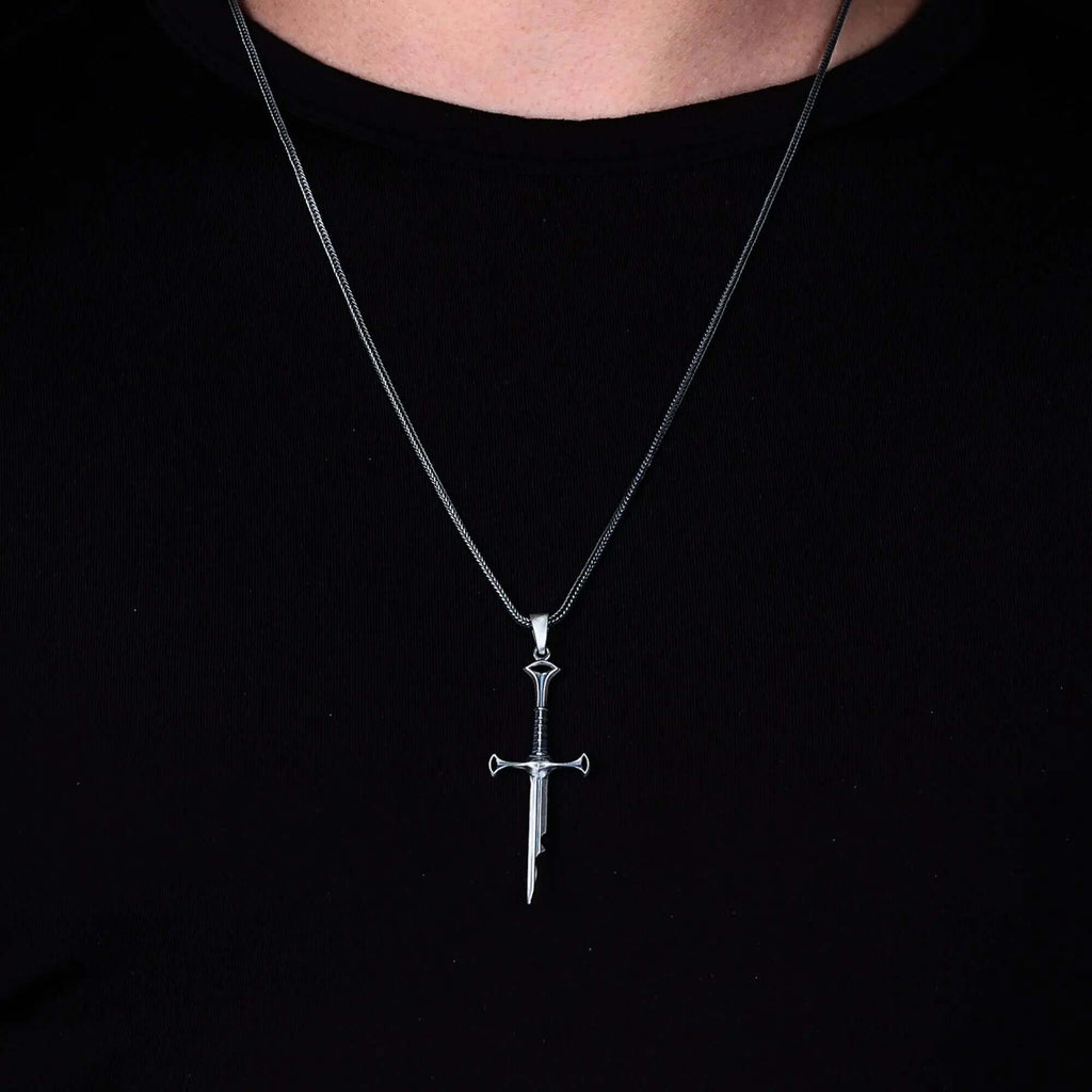 925 Silver Sword Necklace Handmade Warrior Pendant   Charmora Jewelry