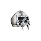 Oxidized Sterling Silver Skull Ring: Gothic Biker Jewelry