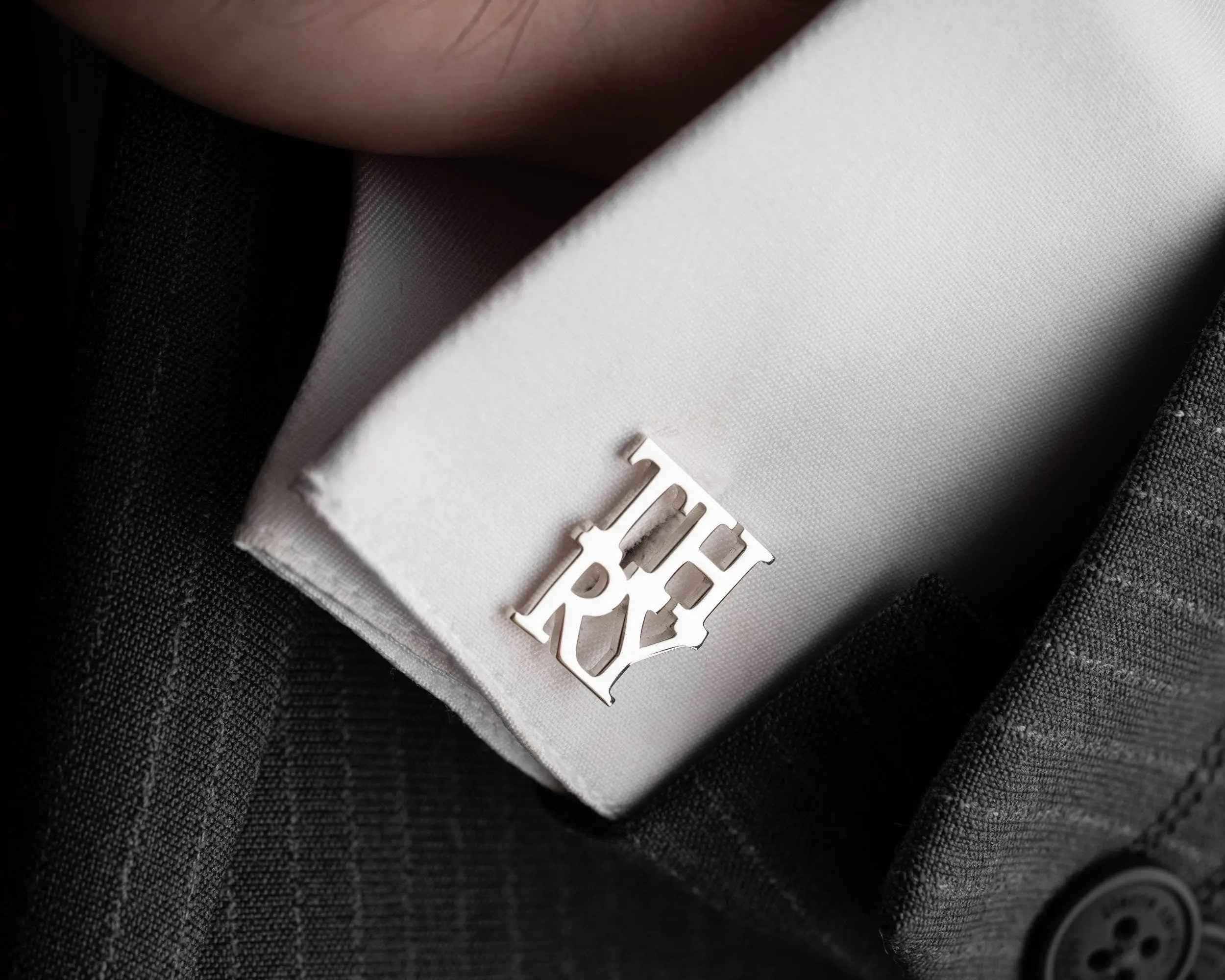 Personalized Initial Cufflinks, Sterling Silver Wedding Groomsmen Gift