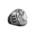 Sterling Silver Steampunk Gear Ring: Mechanical Gothic Jewelry