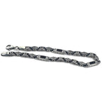 Sterling Silver Men’s Bracelet with Baguette Zircon – Celtic Chain Gift for Him