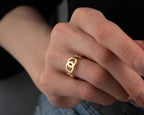Solid Gold Lesbian Venus Symbol Ring: LGBTQ Pride Jewelry