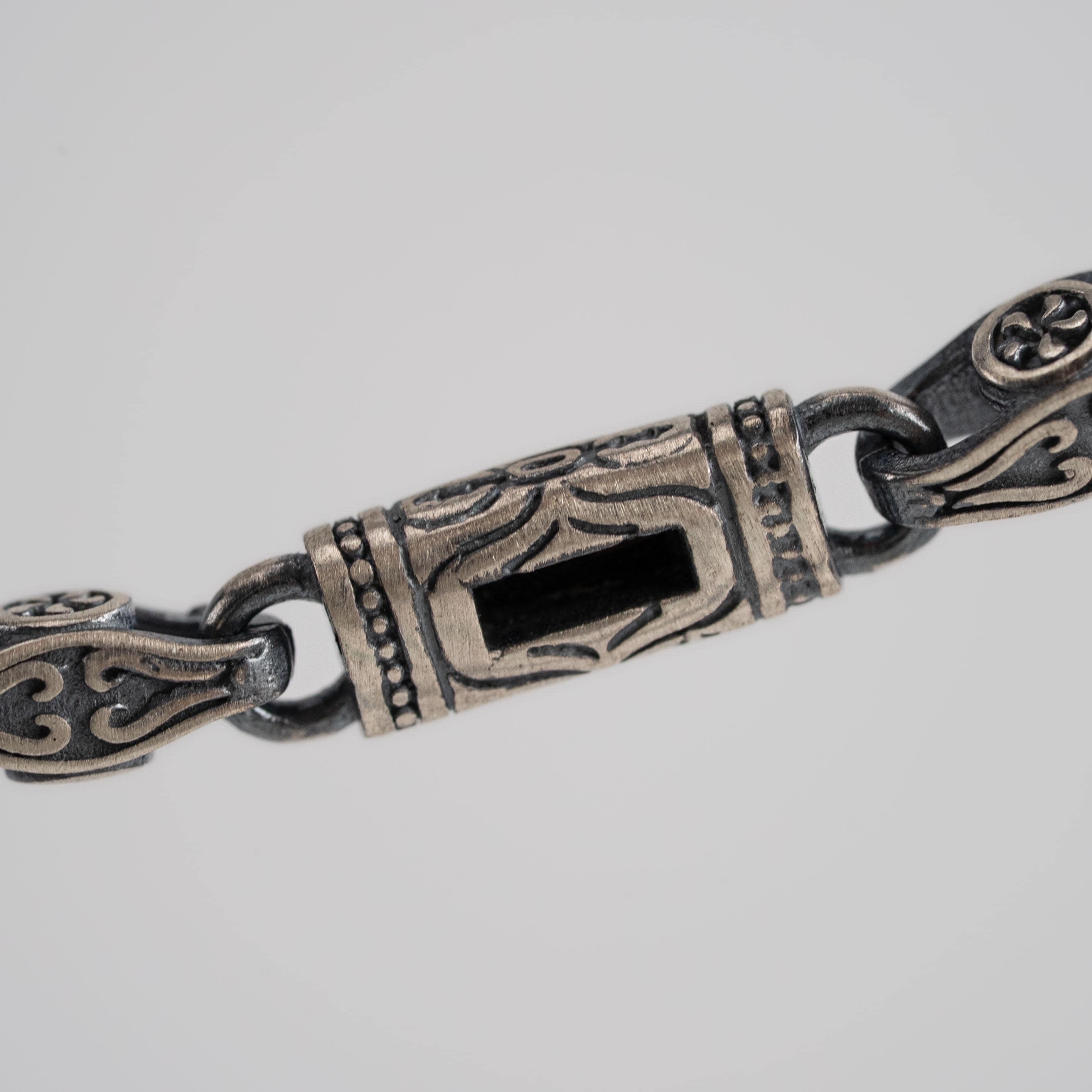 Black Baguette Box Clasp Link Bracelet  Bracelet  Charmora Jewelry