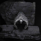 Sterling Silver American Eagle Ring: Oxidized 925 Silver Band