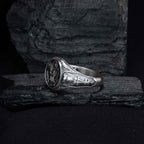 Mens Sterling Silver American Coat of Arms Ring: Patriotic USA Jewelry