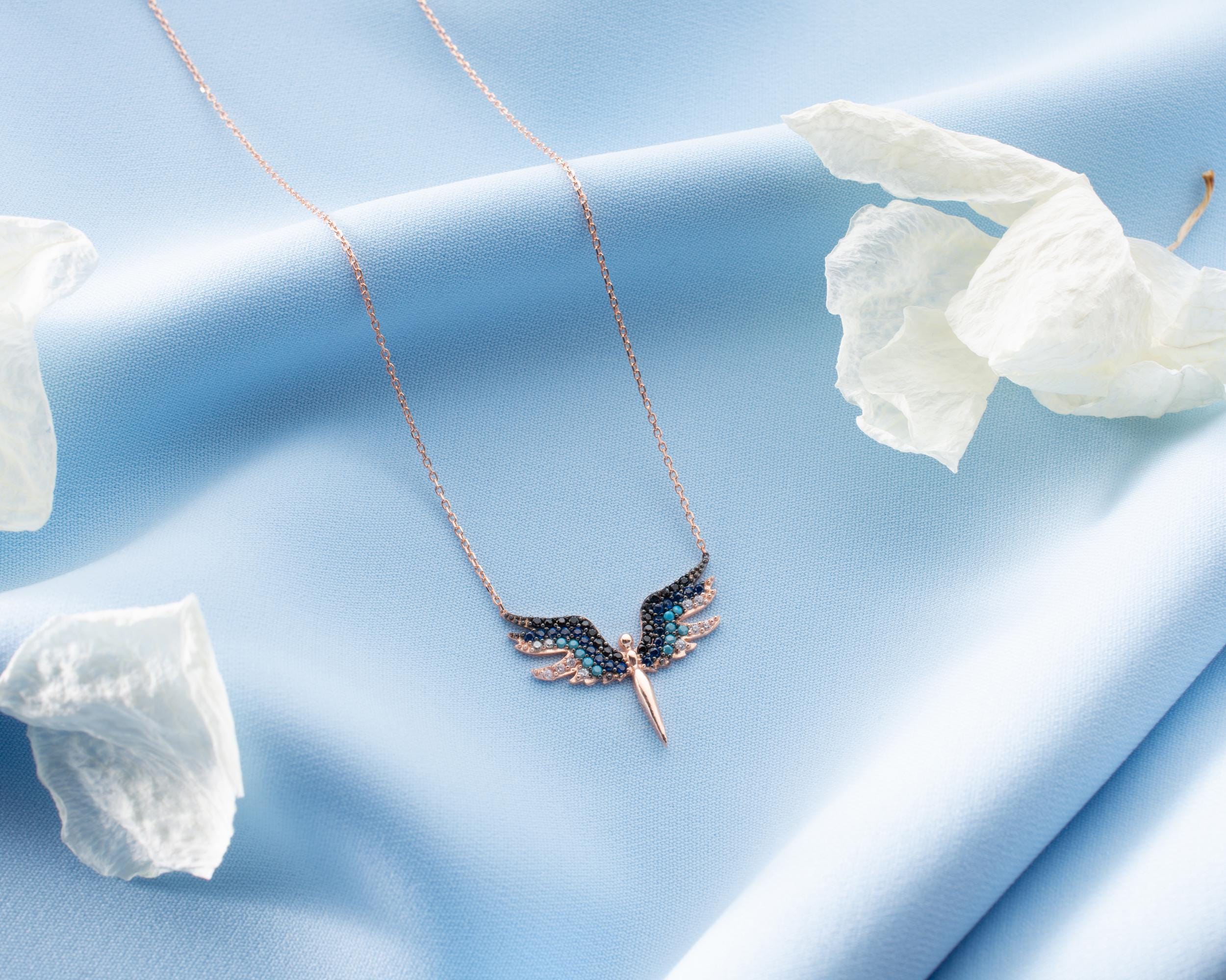 Sterling Silver Archangel Michael Necklace: Guardian Angel Wings