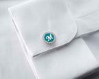 Sterling Silver Enamel Initial Cufflinks, Personalized Gift