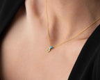 Gold Hamsa Necklace: Sterling Silver Fatima Hand Pendant