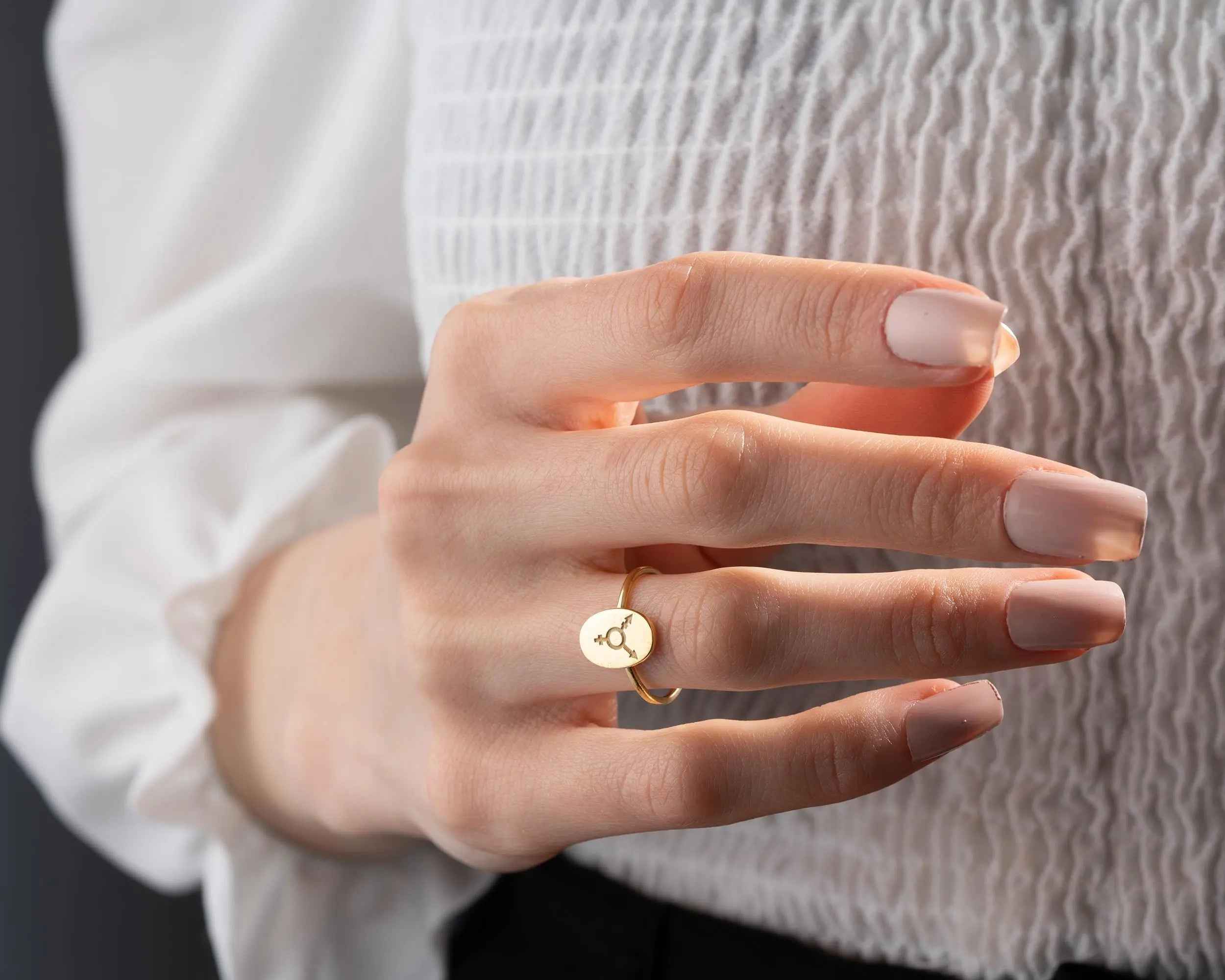 Sterling Silver Transgender Pride Ring: LGBTQ Jewelry Gift