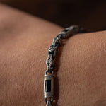 Black Baguette Box Clasp Link Bracelet  Bracelet  Charmora Jewelry