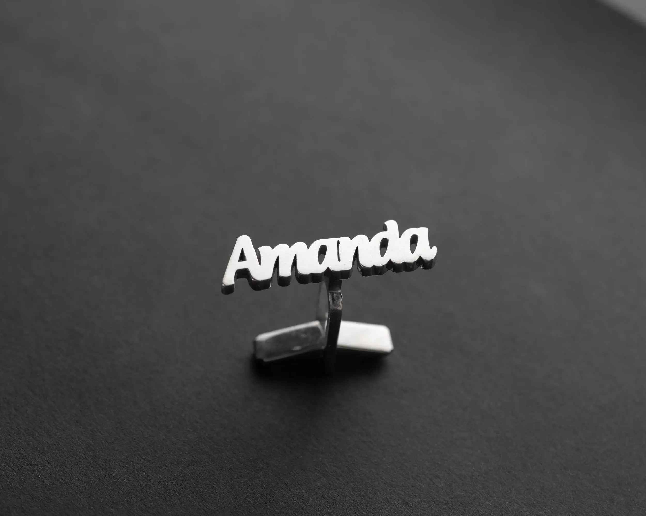 Sterling Silver Custom Name Cufflinks: Personalized Groomsmen Gift