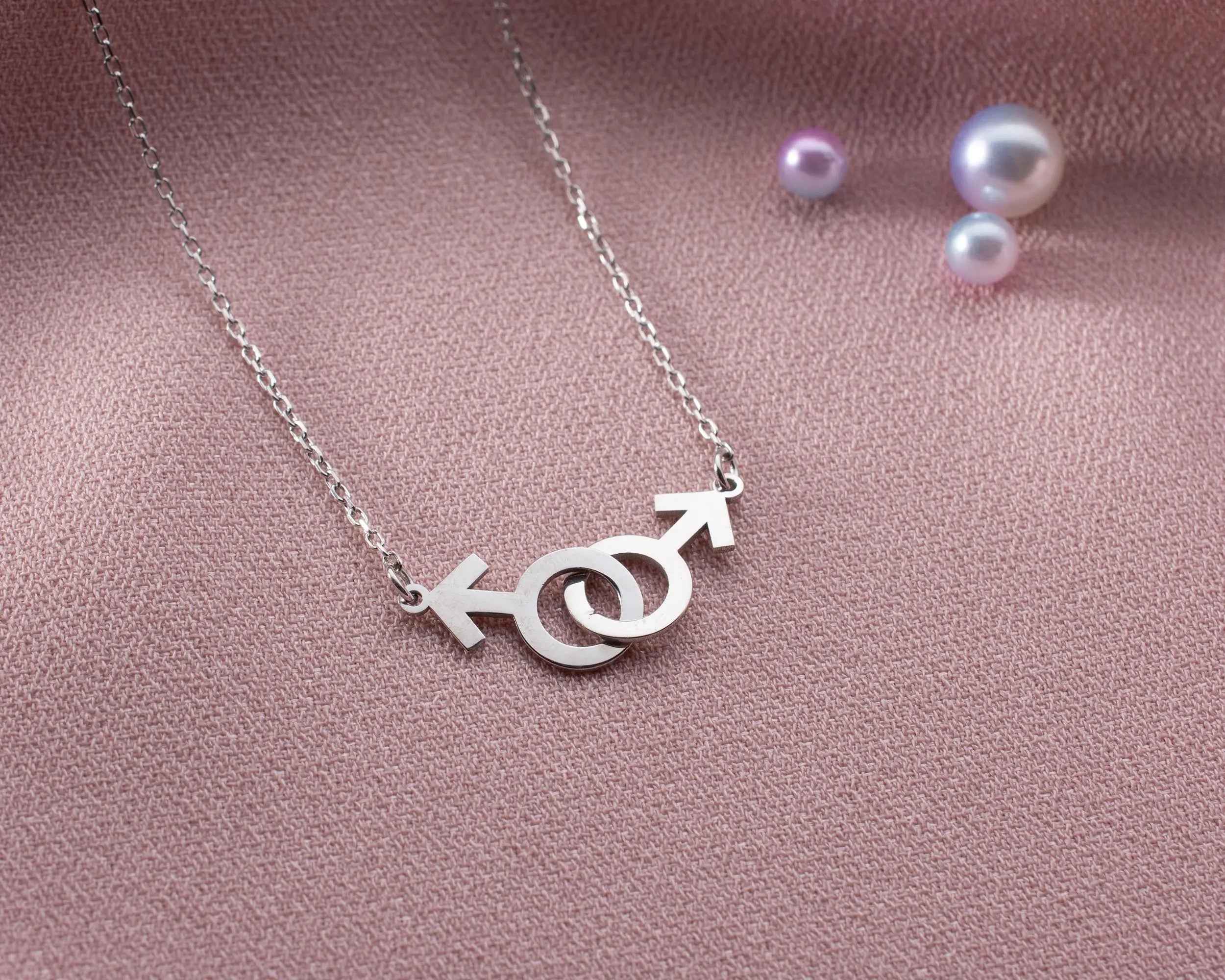 Sterling Silver Gay Pride Necklace: LGBT Jewelry Gift