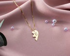 Engraved Broken Heart Necklace: Sterling Silver Couple Necklace