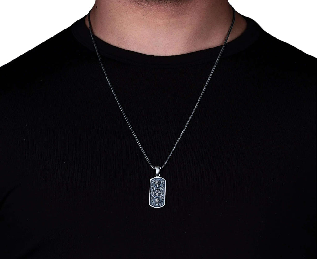 Sterling Silver Three Wise Skulls Necklace: Gothic Pendant Jewelry   Charmora Jewelry