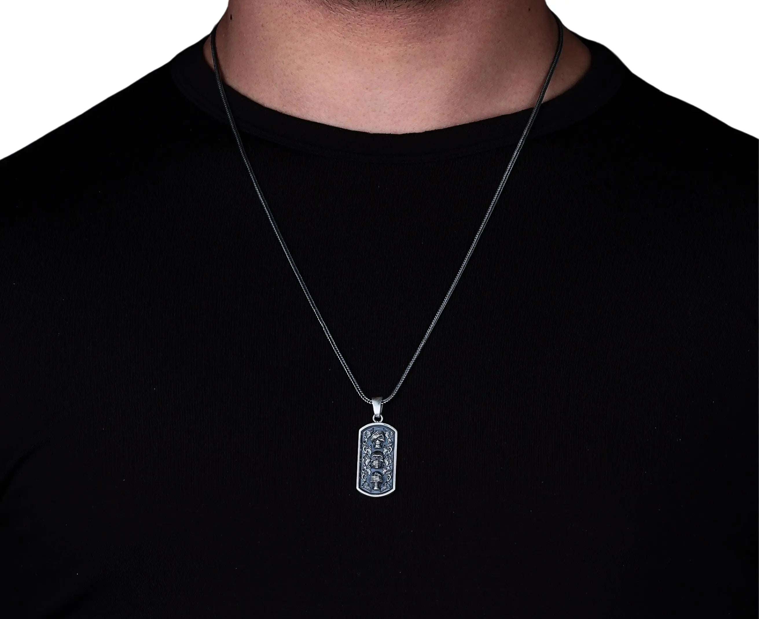 Sterling Silver Three Wise Skulls Necklace: Gothic Pendant Jewelry   Charmora Jewelry