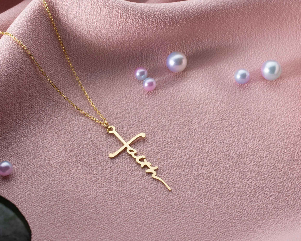 Personalized Sterling Silver Cross Necklace: Faith Jewelry Gift