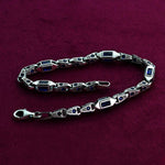 925 Sterling Silver Blue Baguette Bracelet for Men, Modern Men’s Jewelry Gift