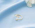 Sterling Silver Stone Initial Ring: Personalized Letter Ring
