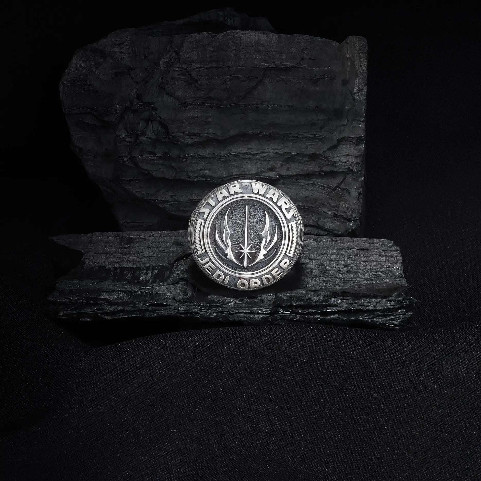 Sterling Silver Star Wars Ring: Jedi Order Symbol, Galactic Jewelry   Charmora Jewelry