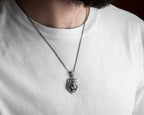 Sterling Silver Lion Head Necklace: Leo Zodiac Pendant, King of the Jungle   Charmora Jewelry