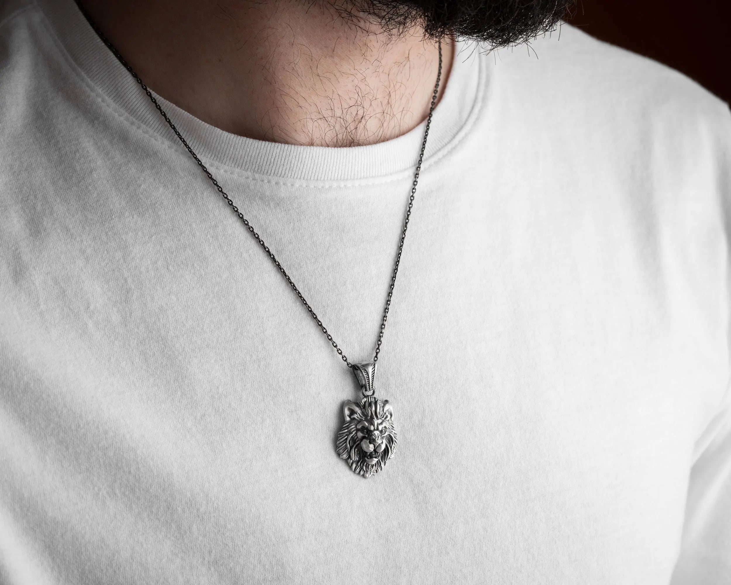 Collier Tête de Lion en Argent Sterling : Pendentif Zodiaque Lion, Roi de la Jungle
