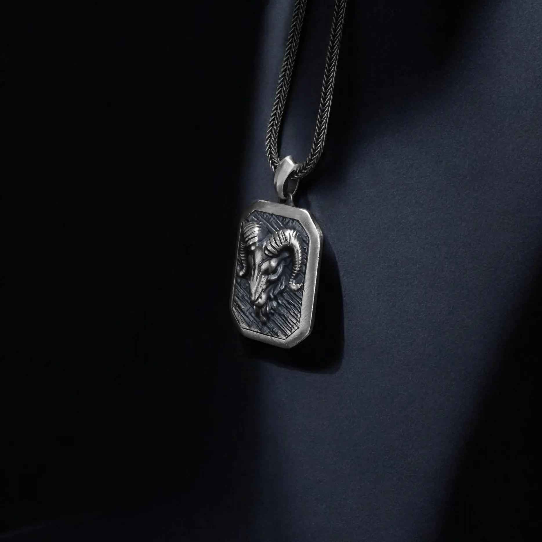 Sterling Silver Ram Necklace: Aries Zodiac Pendant, Birthday Gift