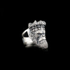 Sterling Silver Gorilla Head Ring: Biker Animal Jewelry   Charmora Jewelry