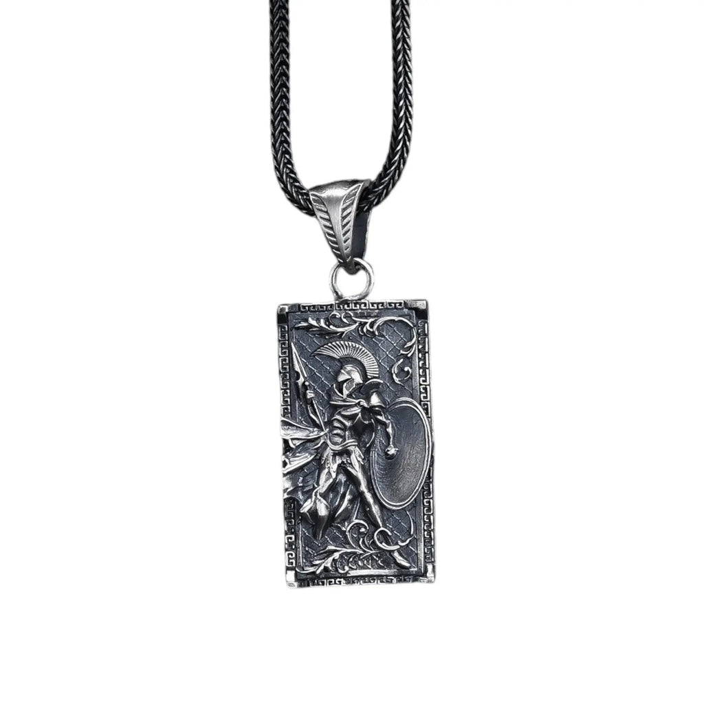 Sterling Silver Spartan Warrior Necklace: Greek Pendant Jewelry   Charmora Jewelry