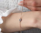 Sterling Silver Blue Evil Eye Bracelet, Spiritual Protection Jewelry