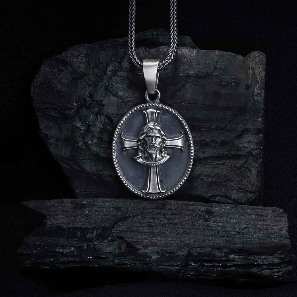 Sterling Silver Jesus Christ Necklace: Religious Christian Pendant