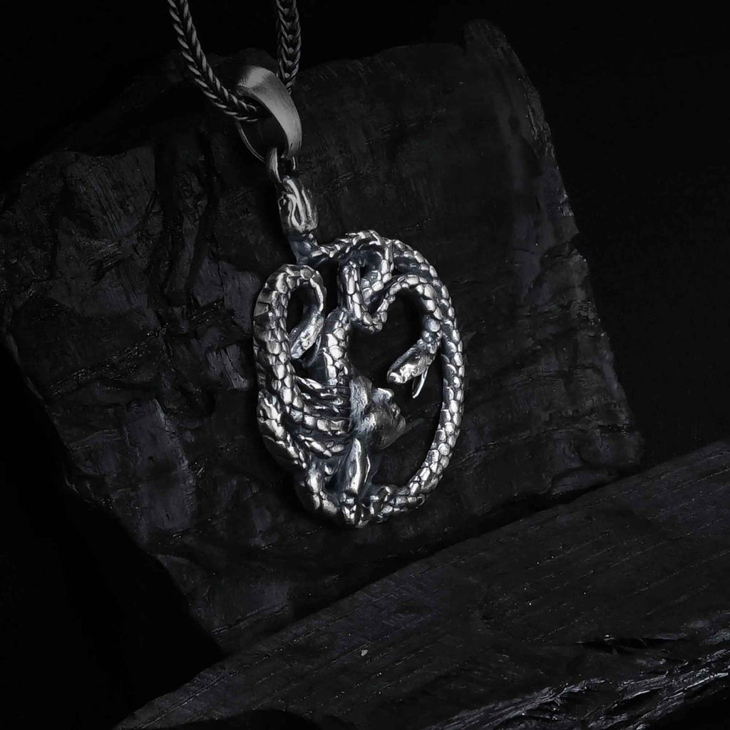 Sterling Silver Medusa Pendant Necklace: Greek Mythology Jewelry Gift