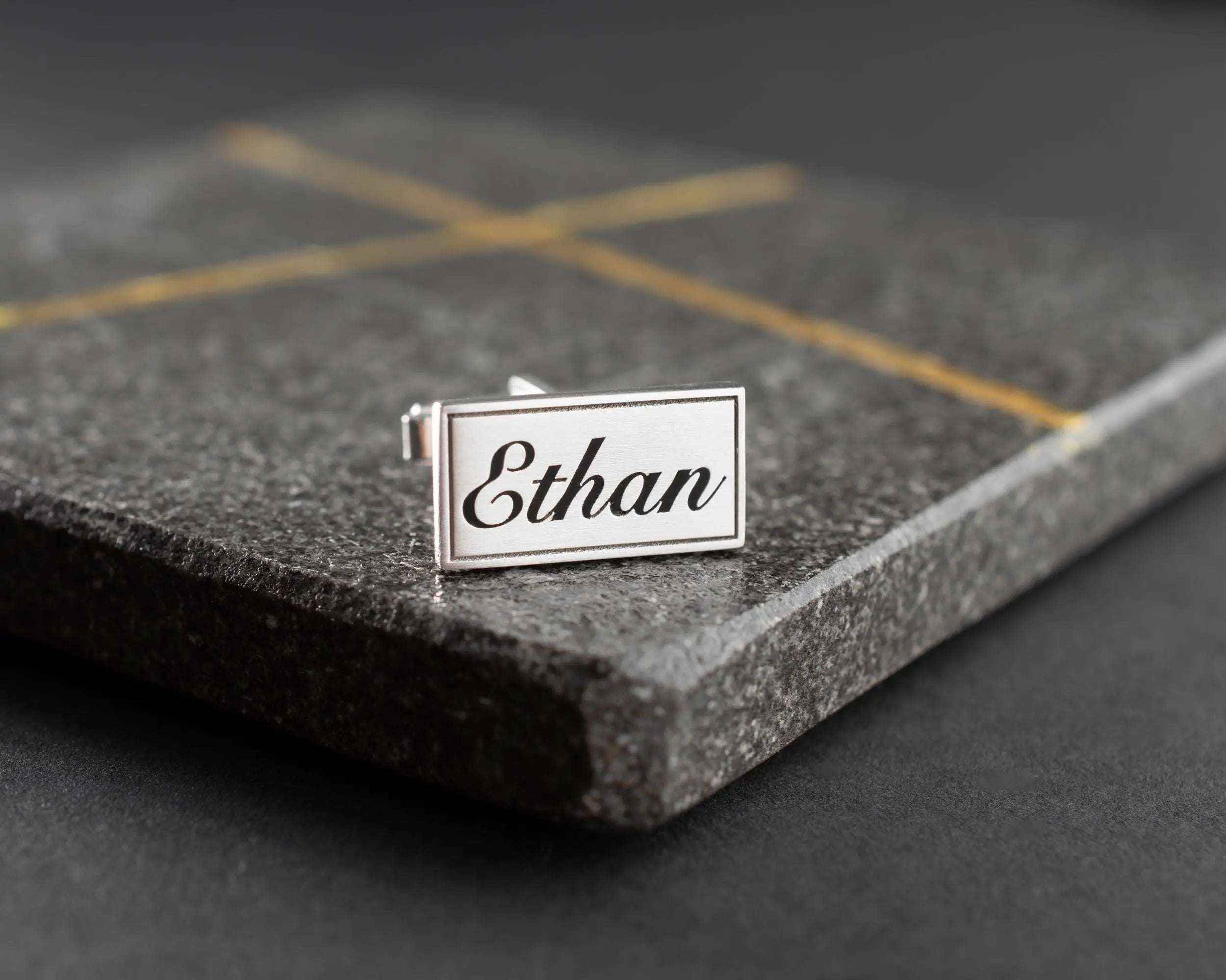 Engraved Sterling Silver Name Cufflinks, Personalized Gift