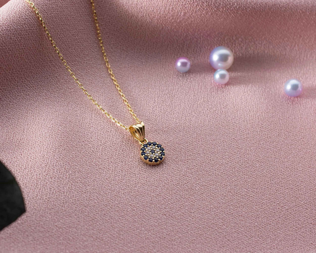 Sterling Silver Evil Eye Necklace: Protective Amulet Pendant