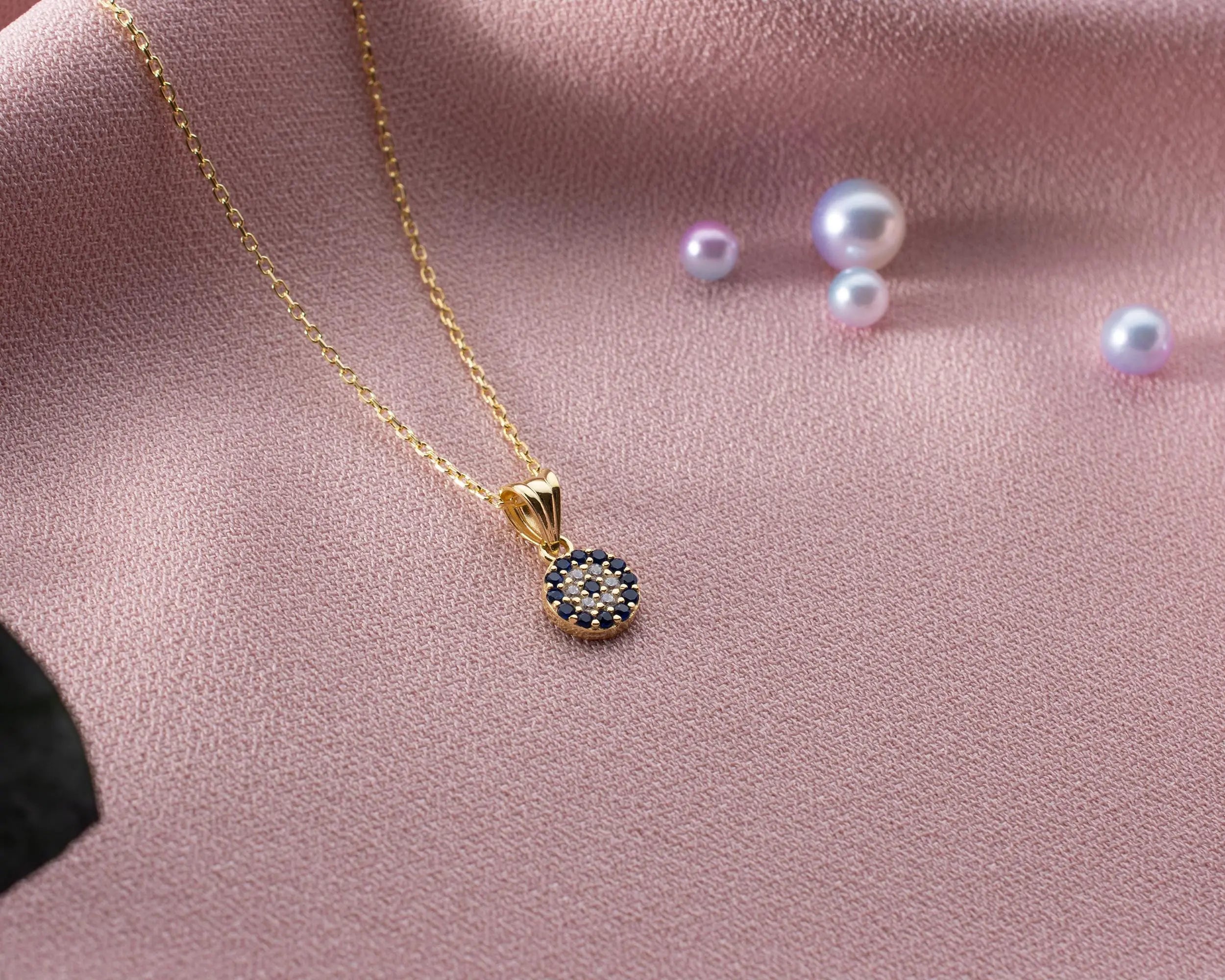 Collier mauvais œil en argent sterling : Pendentif amulette protectrice