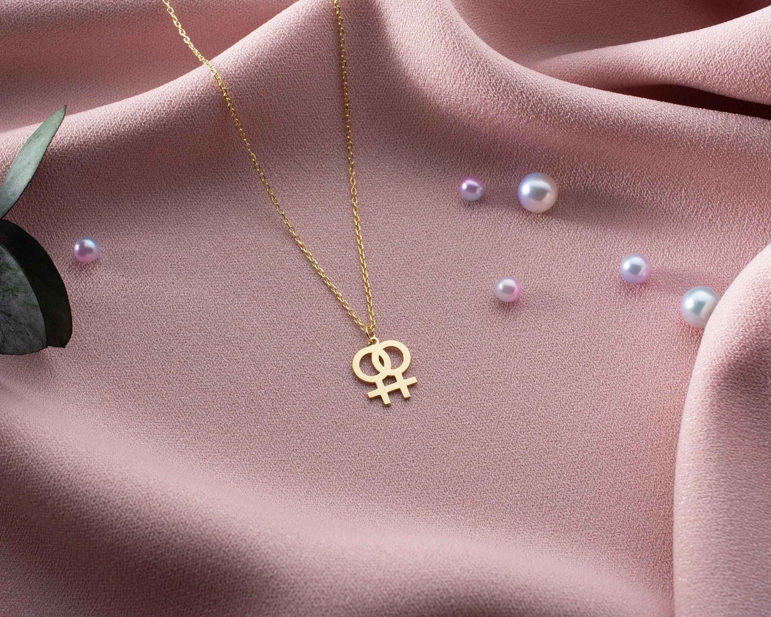 Gold Venus Symbol Necklace: Feminist Jewelry, Girl Power