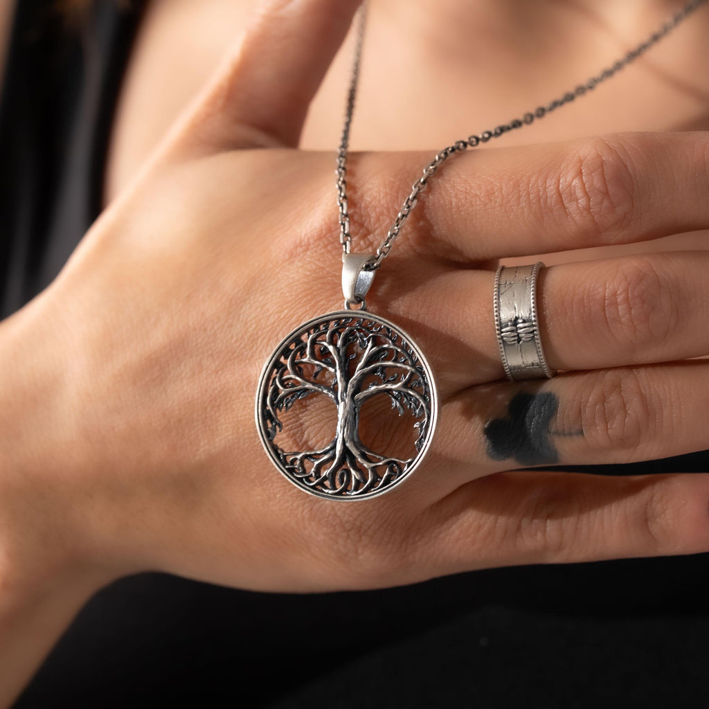 Yggdrasil Tree of Life Relief Necklace  Necklace  Charmora Jewelry