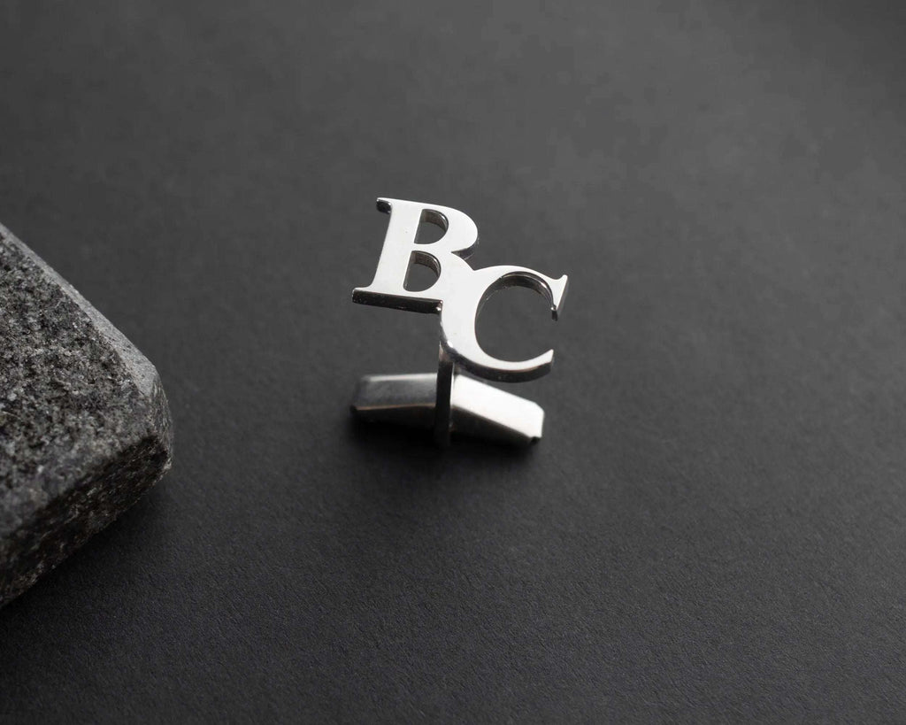 Personalized Sterling Silver Cufflinks, Groom Wedding Gift   Charmora Jewelry