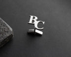 Personalized Sterling Silver Cufflinks, Groom Wedding Gift   Charmora Jewelry