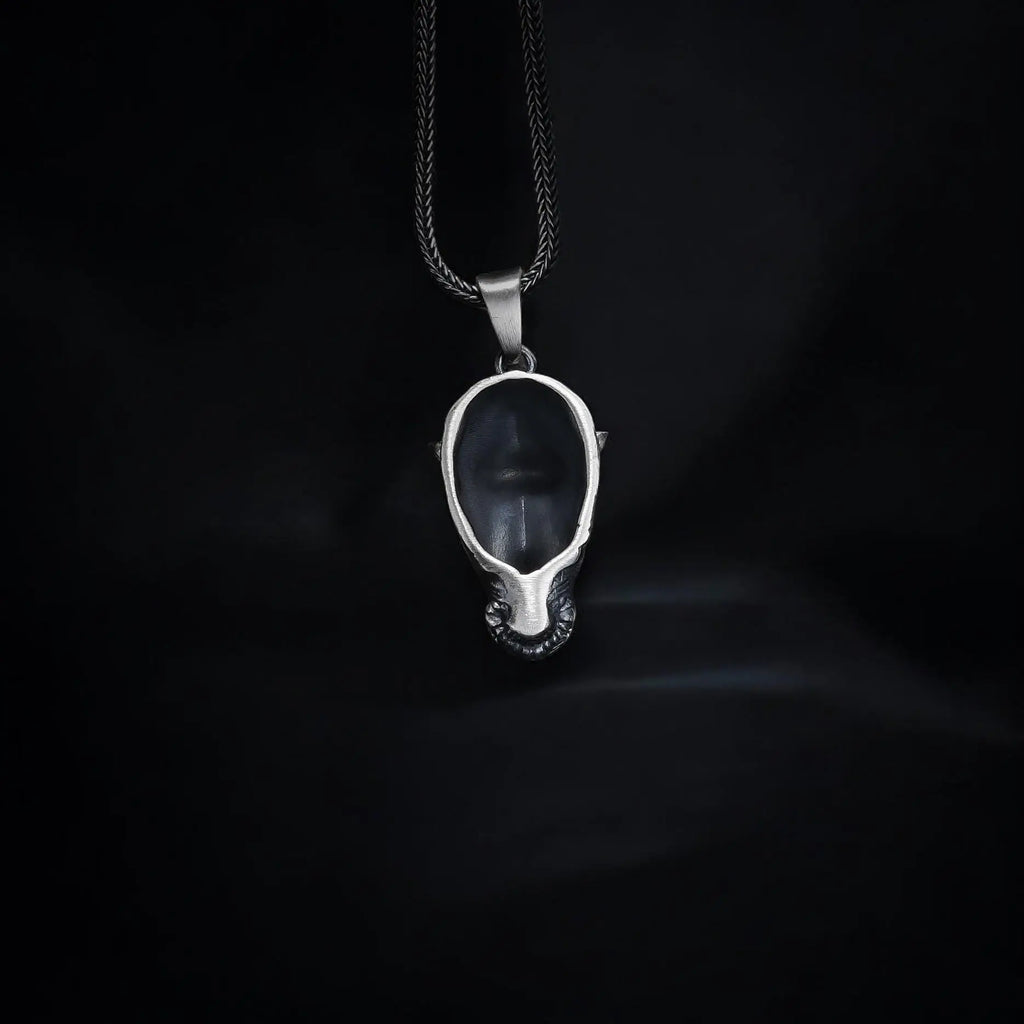 Oxidized Sterling Silver Rhino Pendant, Animal Necklace for Men   Charmora Jewelry