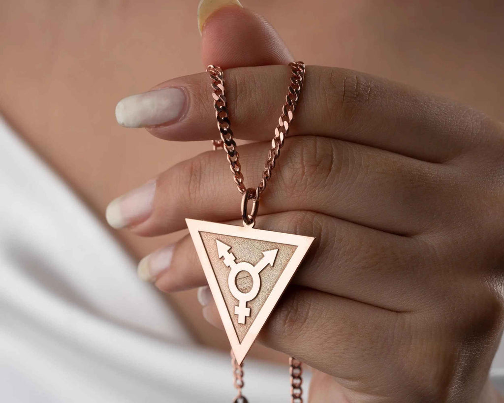 Sterling Silver Transgender Symbol Necklace: LGBT Pride Jewelry
