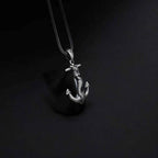 Sterling Silver Anchor Mermaid Pendant Necklace: Sea Life Jewelry