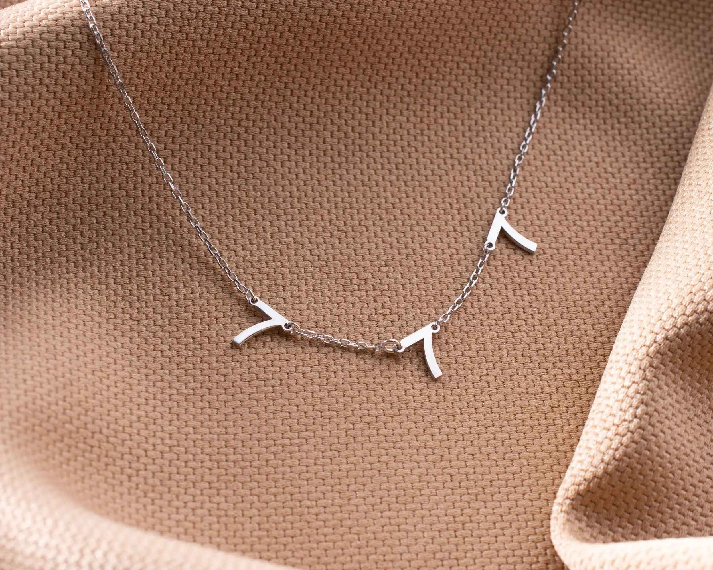 Personalized Sterling Silver Number Necklace - Angel Number Pendant