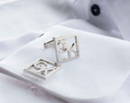 Sterling Silver Custom Initial Cufflinks, Personalized Wedding Gift